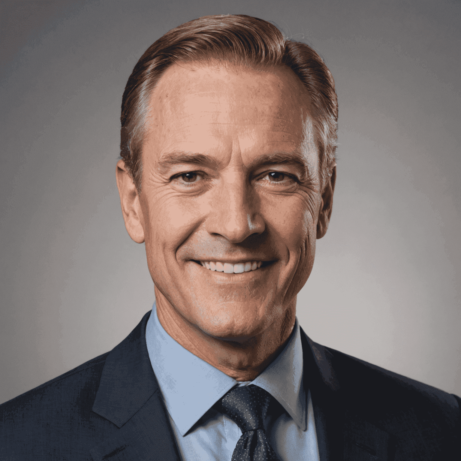 Headshot of John Smith, a middle-aged man in a suit with a friendly smile